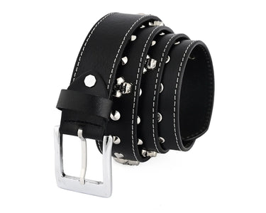 Skull and Pyramid Studs Genuine Leather Belt Punk Rock -